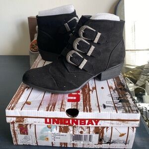 Unionbay Women's Black Ankle Boots